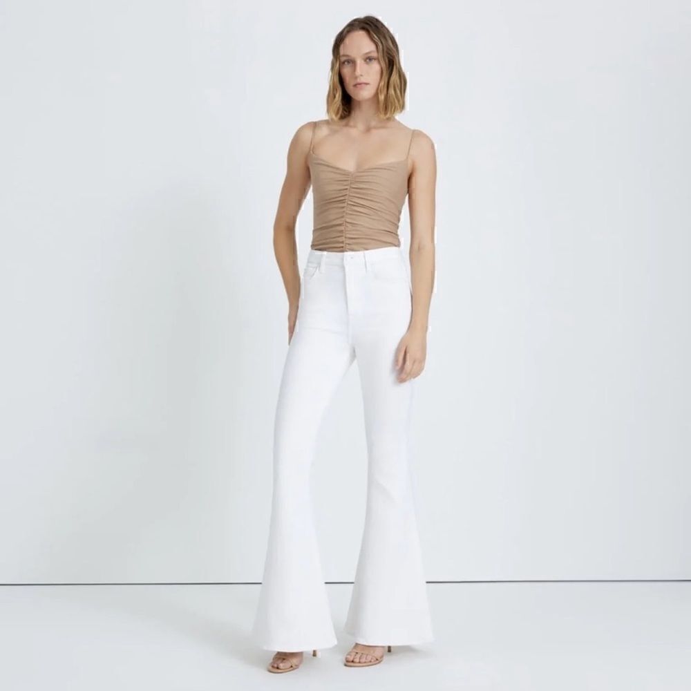 NWT 7 For All Mankind Mega Flare Jeans in Clean White Sz 30